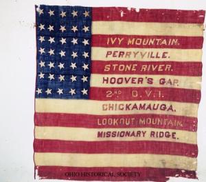 National colors of the 2nd Ohio Volunteer Infantry.  From http://www.ohiohistorycentral.org/w/Cincinnati_Rover_Guards