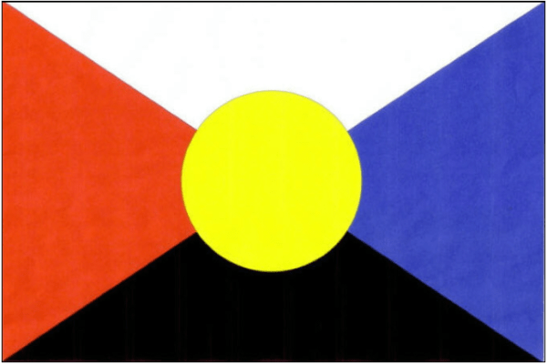 A flag for all mankind in the 21st century, designed in 2011 by PFA member David Ferriday.