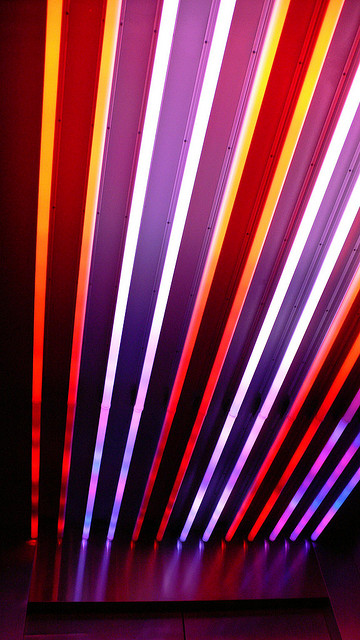 "Leo Villareal's new LED Flag installed in the P.S.1 elevator@Museum".  Photograph by Kenzo Hsieh, 2009.