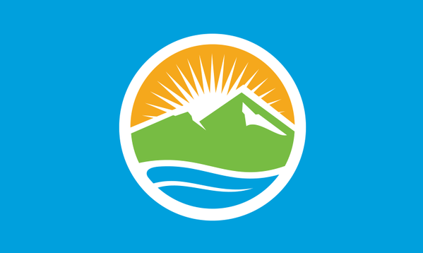 Flag of Provo as of January 6, 2015.  Designed by Stephen Hales.