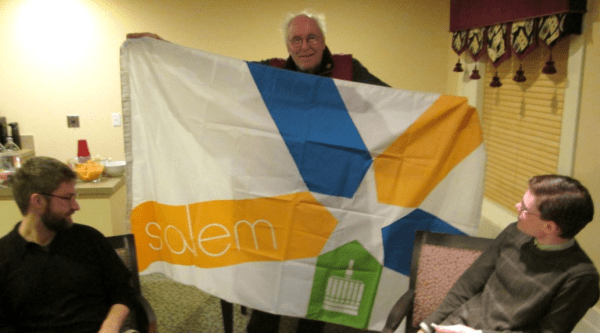 The flag of Salem Oregon (1972), a recent acquisition by Michael Orelove, features a star and a stylized image of the state capitol’s cupola.