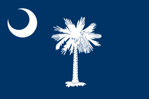 Flag of South Carolina. The tree is a Carolina Palmetto (Sabal palmetto). Source: Wikipedia.