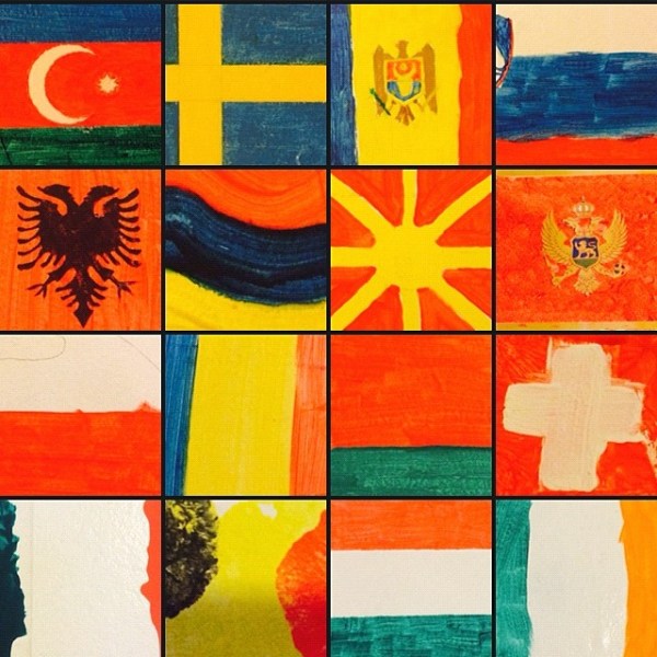 Euro Flags | #eurovision #eurolovers #esc #euromania #flags #postcards #art #artsy #creative #vexillology. Photo by Leandro Vergara.