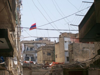 Flying the flag in Bourj Hammoud, an Armenian suburb of Beirut.  (Photo by Nicholas A. Heras, flickr.) 