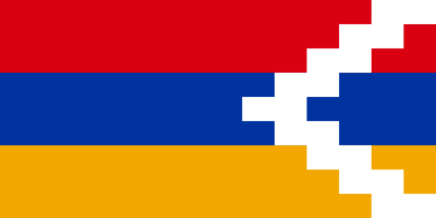 The flag of Nagorno-Karabakh.  Adopted 2 June 1992.