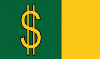 "Sign of the Dollar" flag by Richard R. Gideon.  "Inspired by Ayn Rand's 'ATLAS SHRUGGED," a tribute to ECONOMIC FREEDOM and INDIVIDUAL RIGHTS."