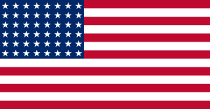The US flag for most of the 20th century (1912-1959).