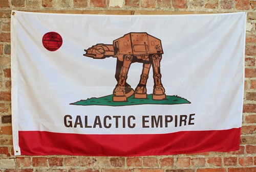 Galactic Empire - Flag Edition.  By LA-based visual artist Sket One on 1xrun.com.  He or she gets mucho points for actually making and selling an actual 3 by 5 foot flag.