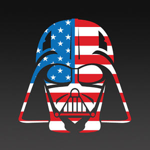 Darth Vader American Flag Head, t-shirt design sold by junescustomgraphics on eBay.