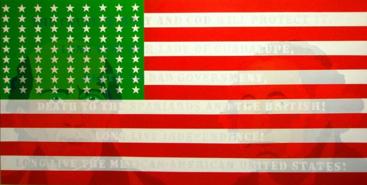 Stanley Bermudez: Mexican American United States III. Acrylics on canvas. 45