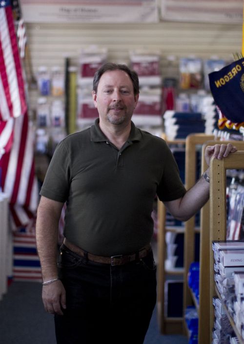 Dave Anchel, owner of Elmer's Flag & Banner in Northeast Portland, decided to remove the Confederate flag from the shelves of his store on Northeast Broadway. He'll remove it from the company's Internet site, and keep it behind the counter of his store, where he will sell it upon request and in person. Elmer's Flag & Banner in Northeast Portland has flags from every nation in the world along with a wide variety of historical flags, including the Confederate flag. June 23, 2015 Nakamura/Staff Beth Nakamura | The Oregonian/OregonLive