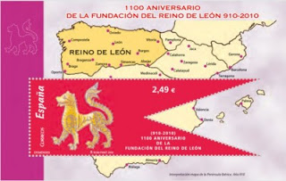 The Red Lion of the Kingdom of León, commemorating the 1100th anniversary of León's founding.  From the post Animals on Flags.