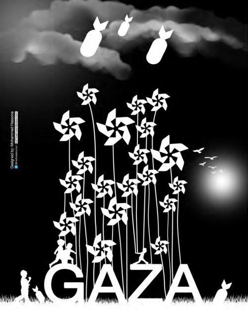 #GazaPinwheels project poster by Mohammed Hassona.