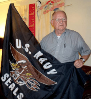 David Ferriday fooled everyone when unfurling a black military flag.