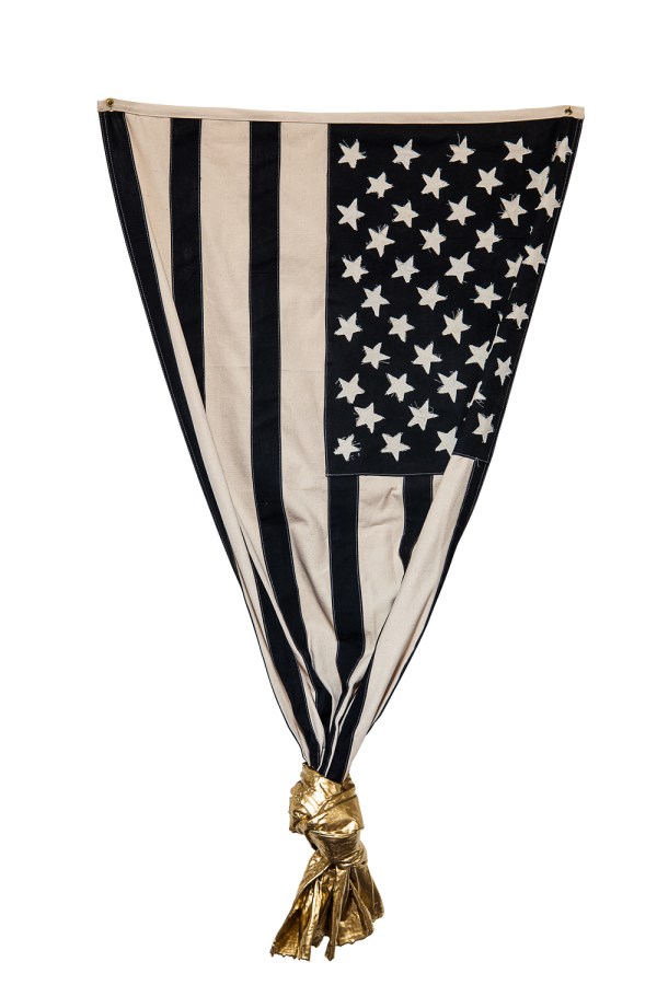 All That Glitters Is Not Gold, 2014.  33x55", canvas, oil paint, acrylic paint, polyester resin.