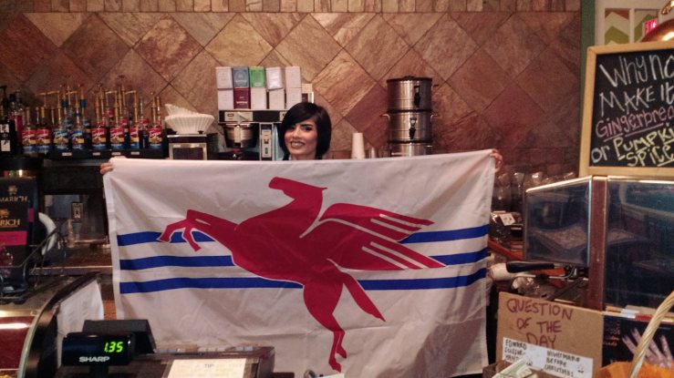 Photo posted in Your Dallas Flag, 15 October 2015. "Ultimate success is seeing the city's flag be embraced and loved by the citizens of Dallas."