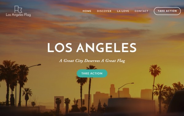 Welcome page at losangelesflag.org.