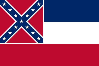 State flag of Mississippi. Designed by E. N. Scudder in 1894.